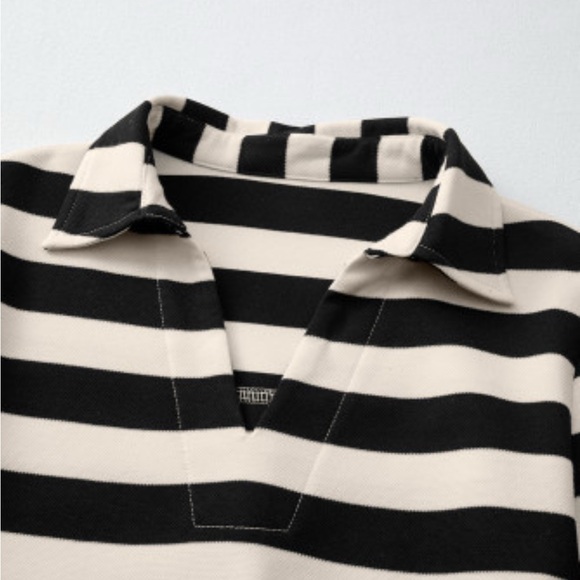 Elegant Striped Long Sleeve Dress - Picture 5 of 9